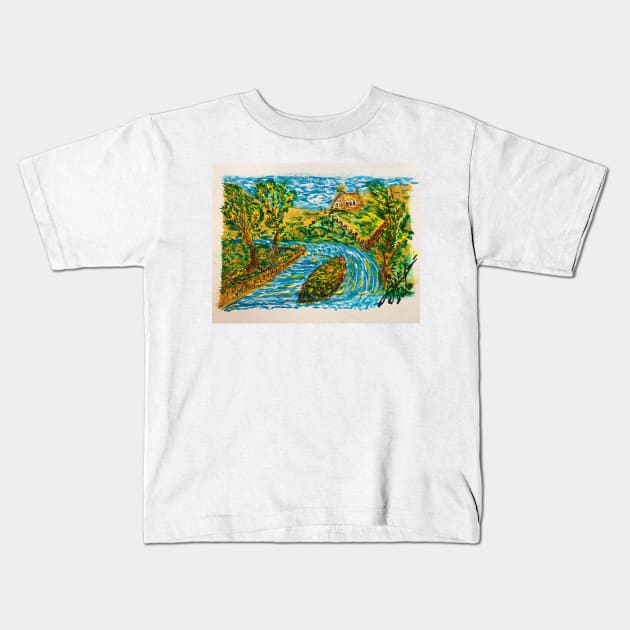 Autumn landscape Kids T-Shirt by Sharapov